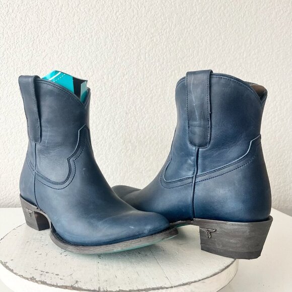 Lane boots Shoes - Lane Boots PLAIN JANE Womens Cowboy Bootie 9 Blue Western Cowgirl Ankle Boots